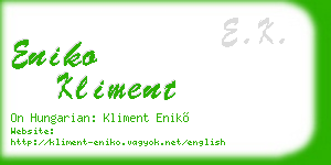 eniko kliment business card